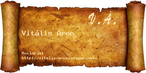 Vitális Áron névjegykártya